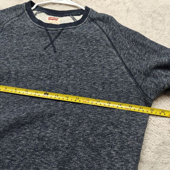 Levi's Fleece Lined Sweater Men's M Grey Preppy Minimalist Basic Plain - Picture 4 of 5